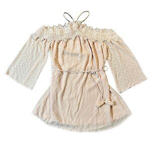 Blu Pepper Off The Shoulder Pale Pink Halter Dress Size Medium